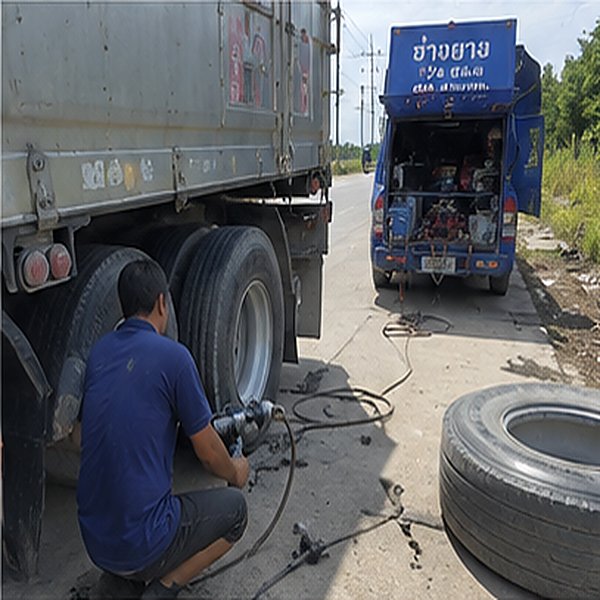 ผลงานปะยางรถบรรทุก ช่างเก้า ปะยางรถบรรทุก ภาพที่ 6